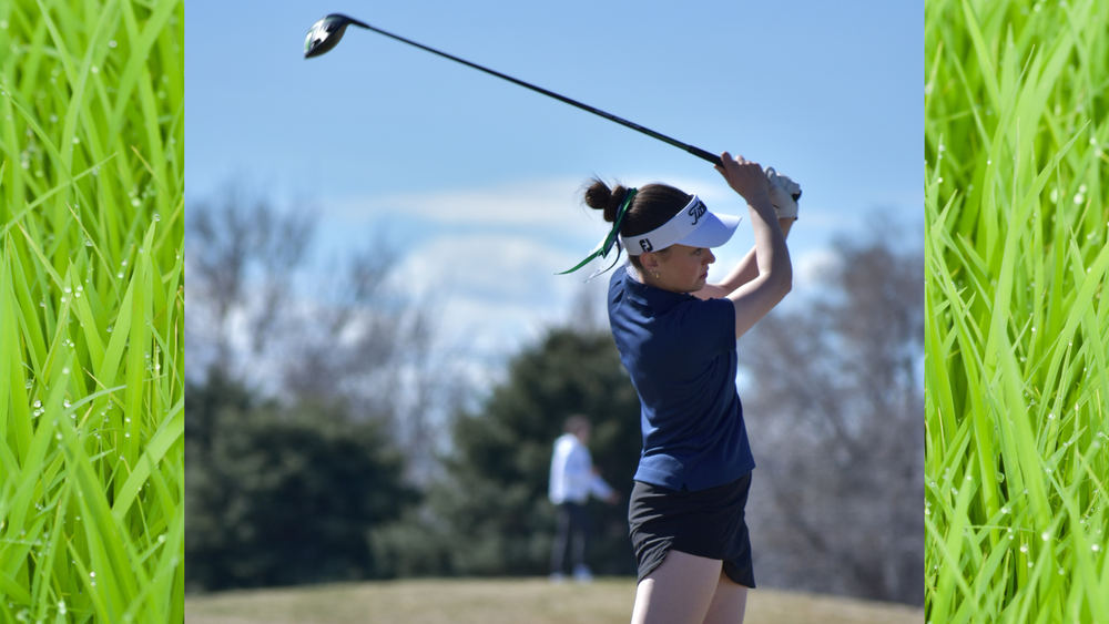 Student playing golf.