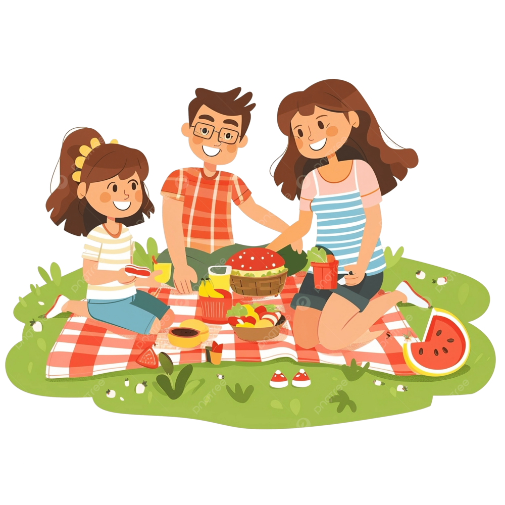 Family having a picnic.