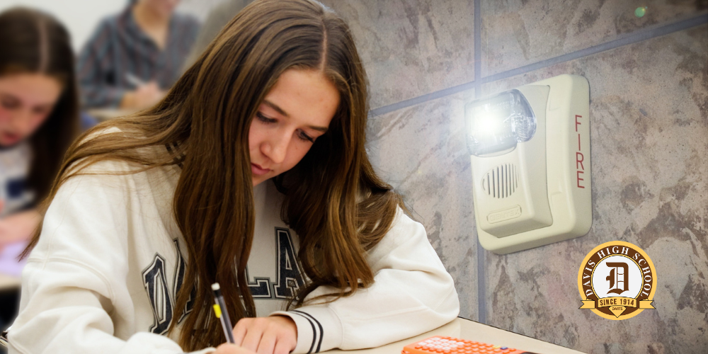 Student taking a test