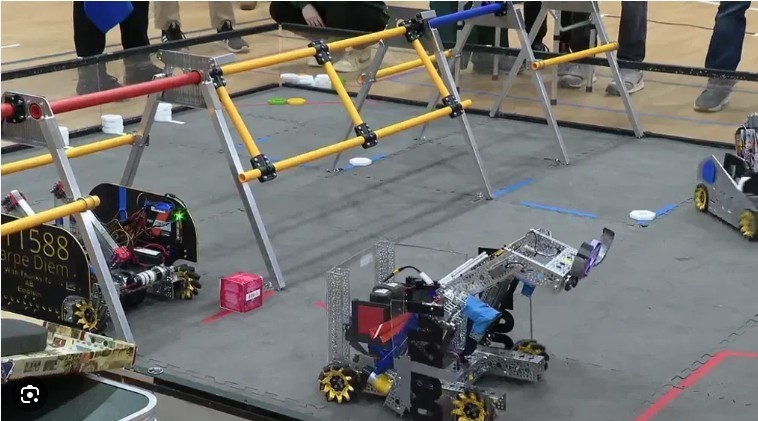 Children working on Robots