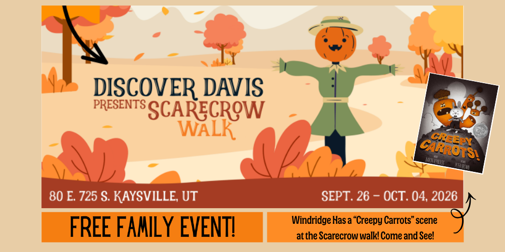 Discover Davis presents: Scarecrow Walk. September 26- October 4. 80 E 725 S. Kaysville, Utah 84037