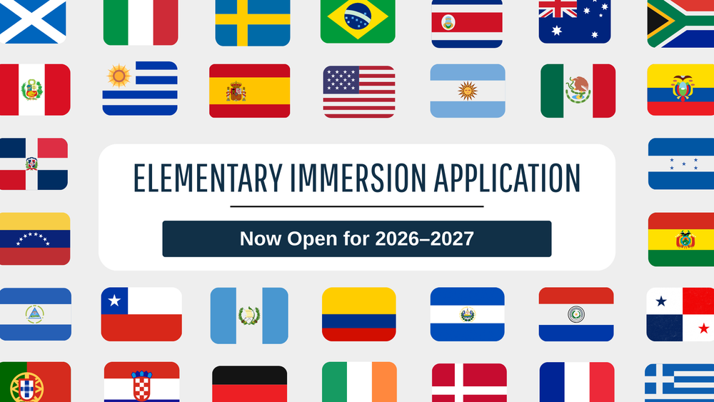Elementary Immersion Application now open for 2026-2027