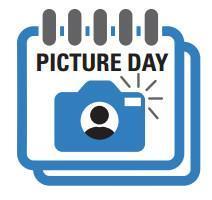 Camera with the words "picture day" above it,