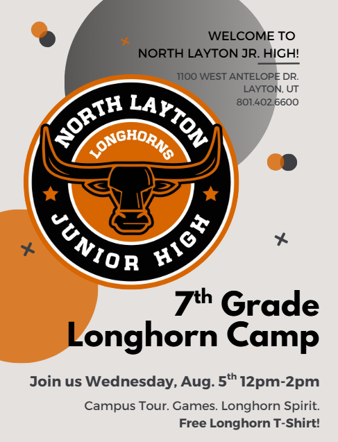 Longhorn camp August 5, 2026 from 12 - 2