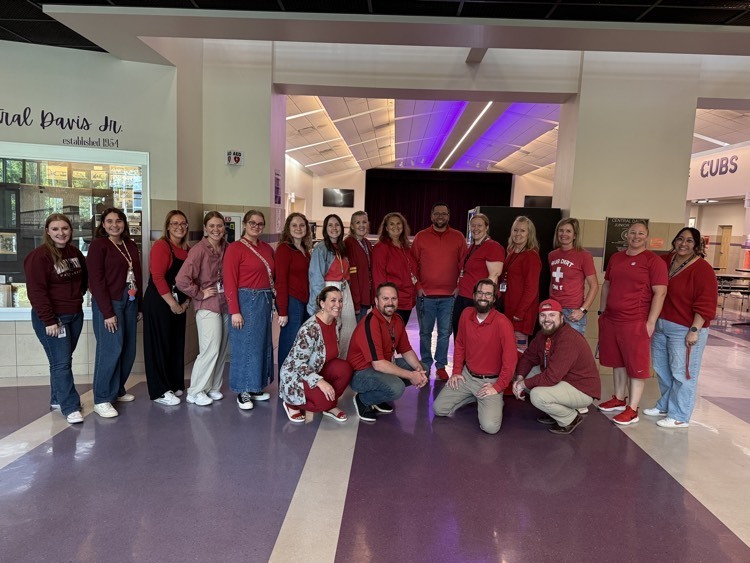 CDjH Faculty Dressed in red for red ribbon week