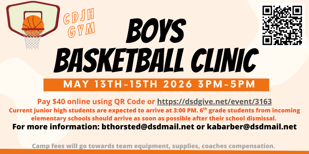 Boys Basketball Camp May 13-15 2026