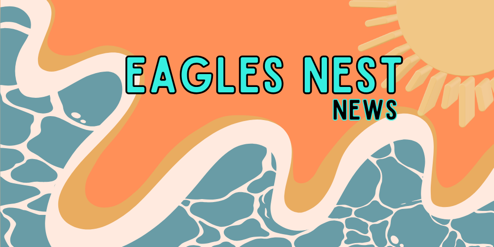 image of sun and water with text that reads "Eagles nest news"