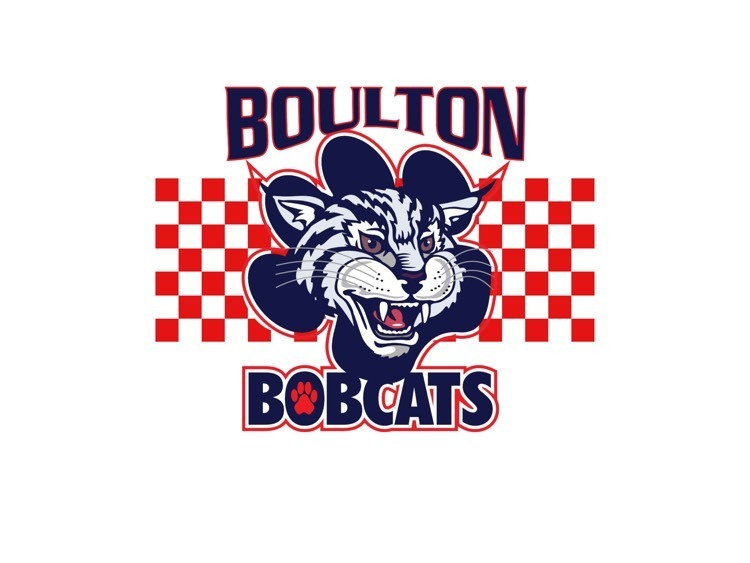 Boulton logo with  checkerboard background. 