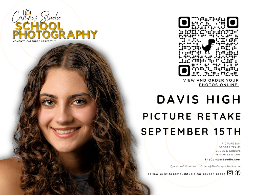 Davis High Picture Retake September 15th Campus Studios