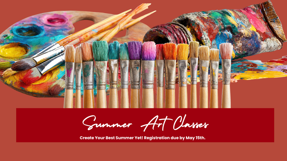 Paintbrushes, oil paints, and palette