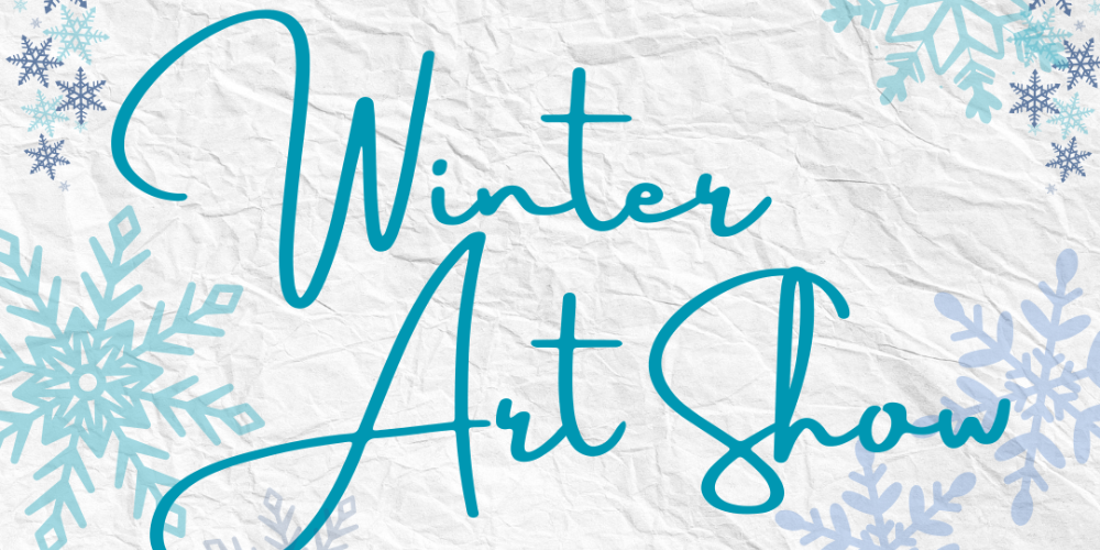 image of various size and shape snowflakes winter art show