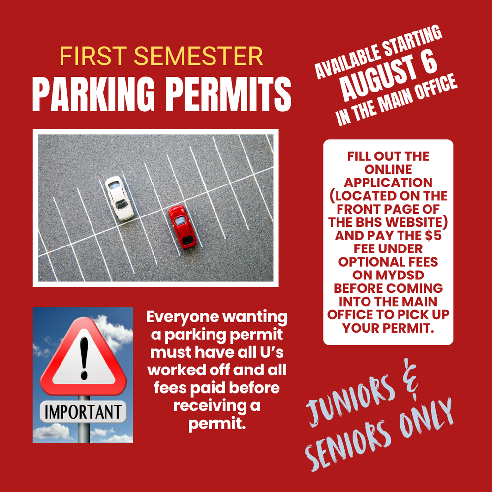 1st Semester Parking Permits