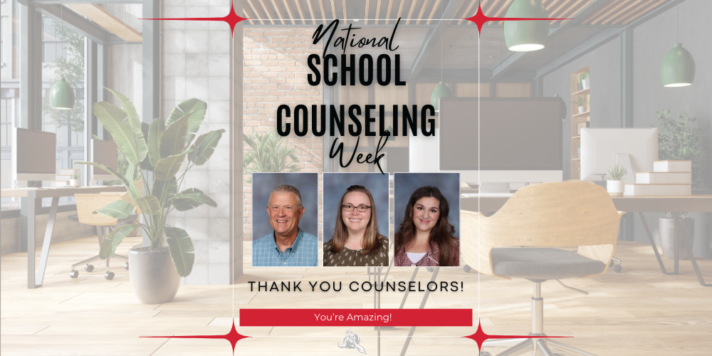 image of an office space, plants, desks, laptops, and chairs. 3 KJH school counselor photos national school counseling week thank you counselors! You're amazing!
