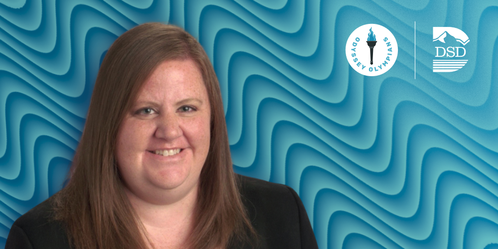 Assistant principal with a teal background and the Odyssey Elementary and DSD logos