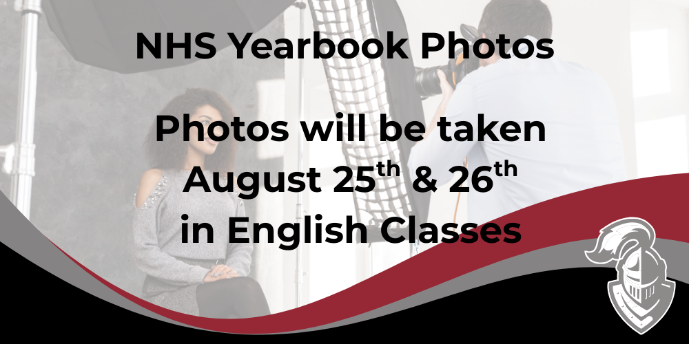 NHS Yearbook Photos taken on August 25 & 26 in English Classes
