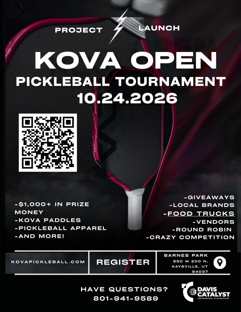 Come and join us at the @kovapickleball Pickleball Tournament on Saturday, October 24th, from 10 AM - 4 PM at Barnes Park!  💵 $1,000 in prize money  🏓 KOVA paddles  👕👚 Pickleball apparel  🥗🍔🧋 Food Trucks!  Giveaways, round robin competition, local brands, vendors, & "crazy competition!" :)  Use the QR code to sign up, or at: - https://dsdgive.net/event/7959 - https://kovapickleball.com
