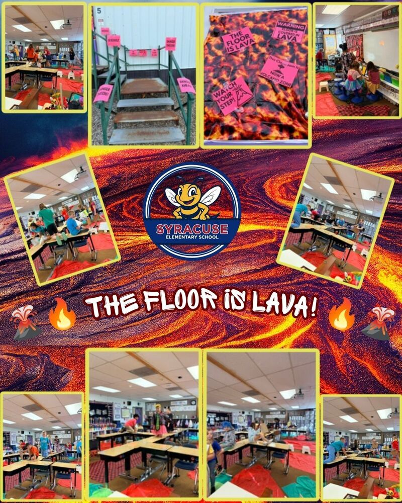 Students in Mrs. Carson’s 4th grade class practice math and language arts skills while playing The Floor Is Lava, using movement, problem-solving, and teamwork to stay out of the lava.