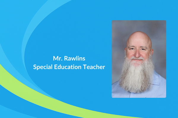 Mr. Rawlins special education teacher photo of bald man with grey long beard