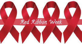 Red Ribbon Week with 4 red ribbons