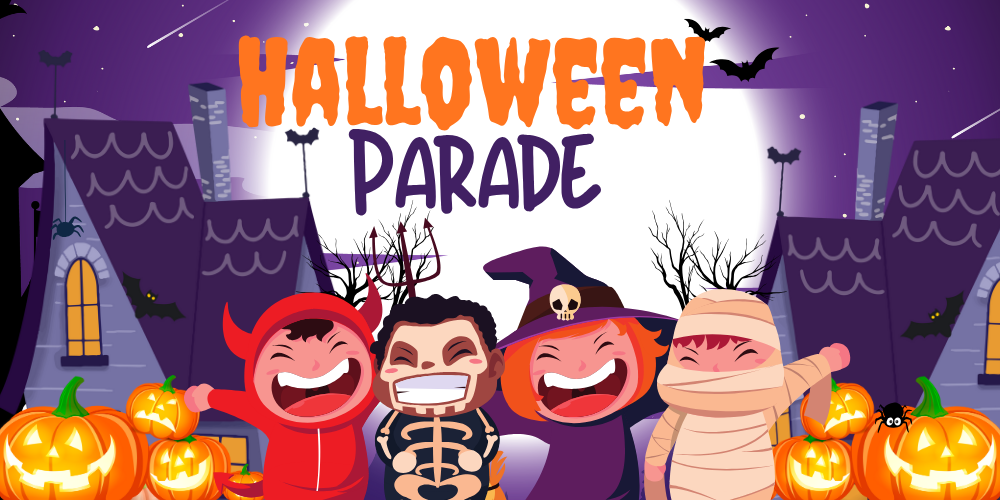 Kids in hlloween costumes