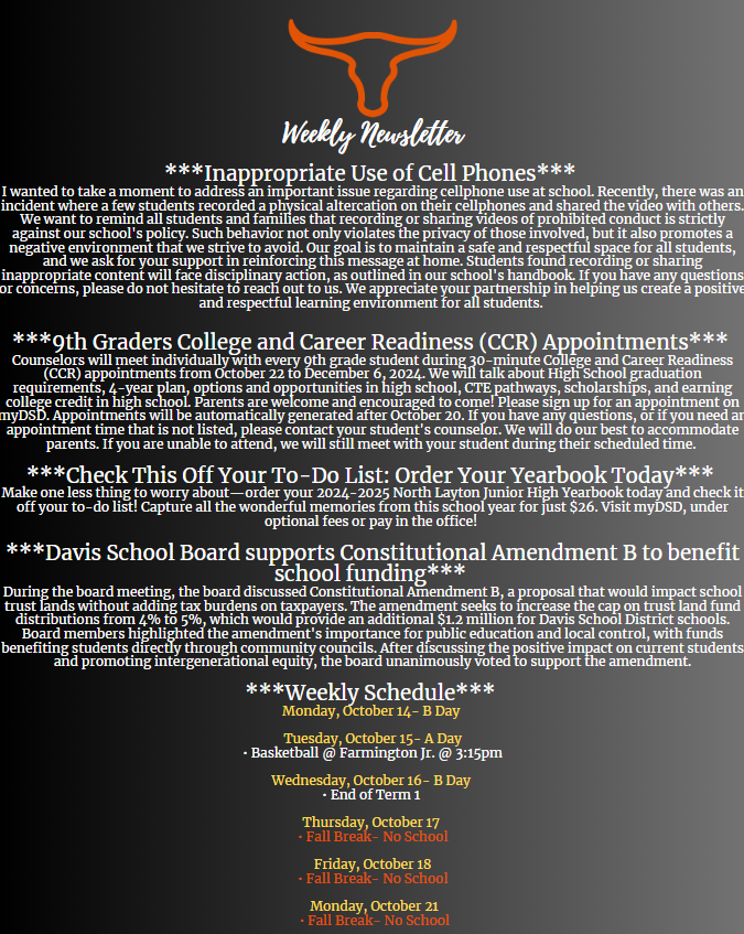 weekly newsletter