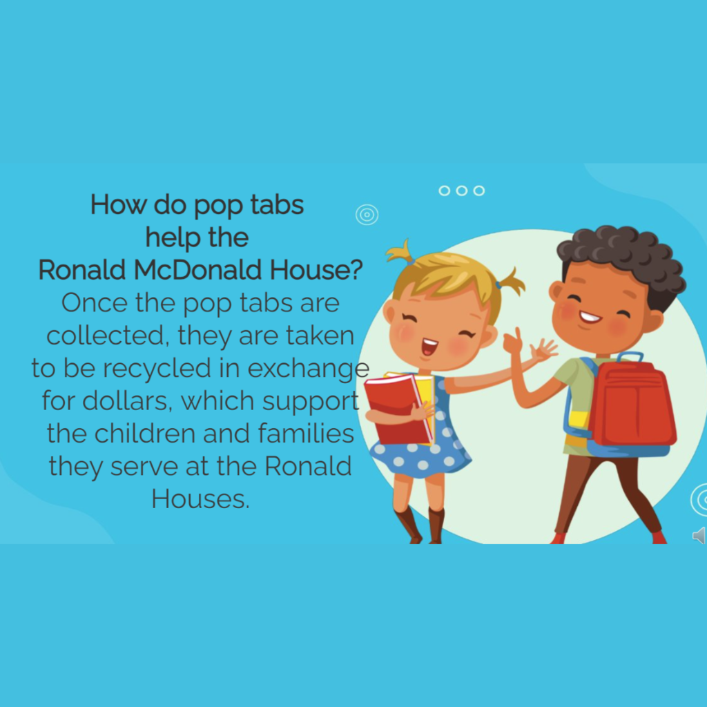 blue background with two cartoon children pictured
