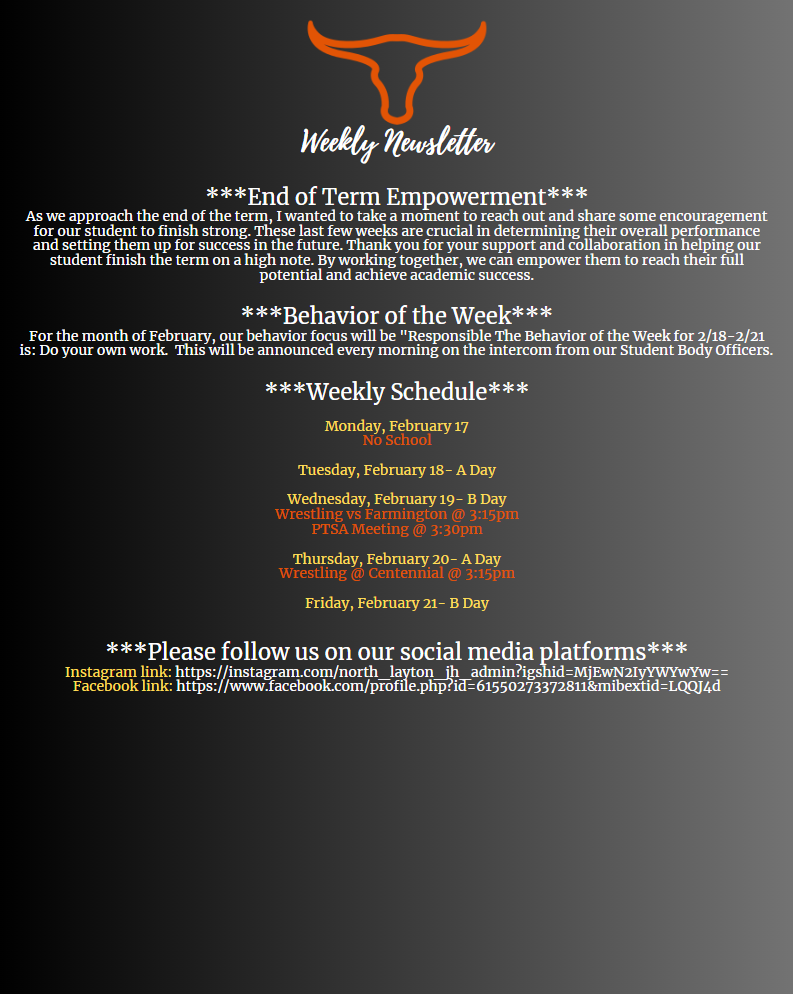 weekly newsletter