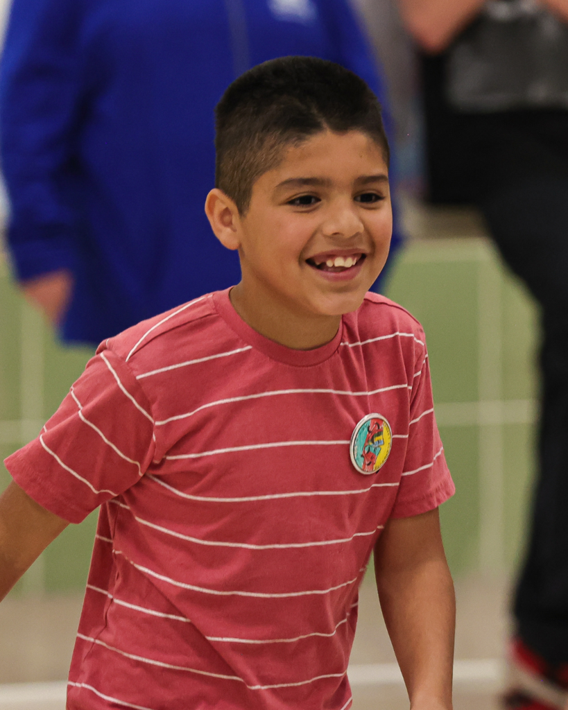 A smiling student.