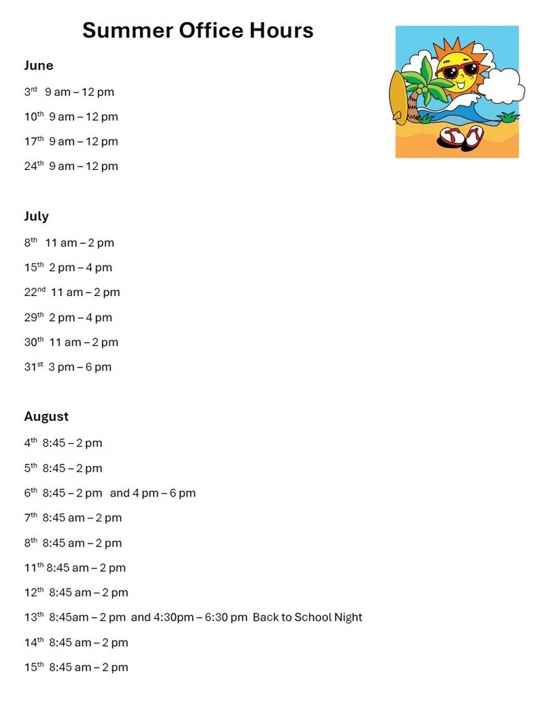 Summer Office Hours