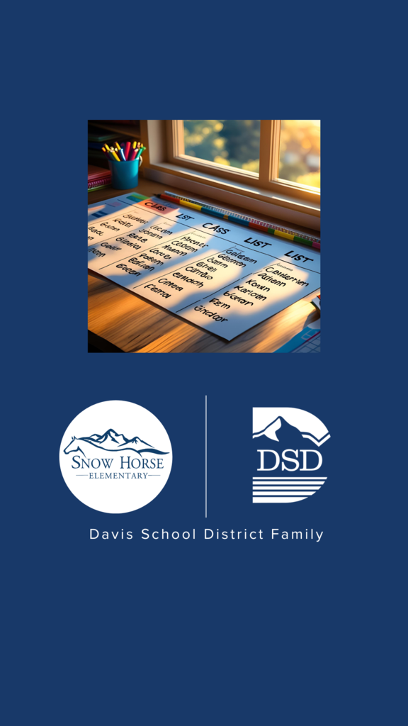 Image of a class list and logos for Snow Horse and DSD