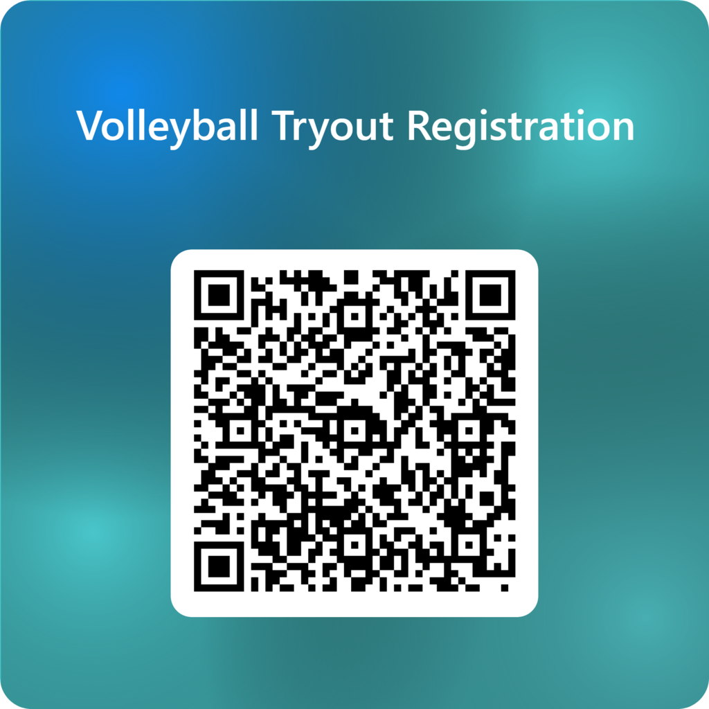 QR Code that Parents need to complete prior to Volleyball Tryouts