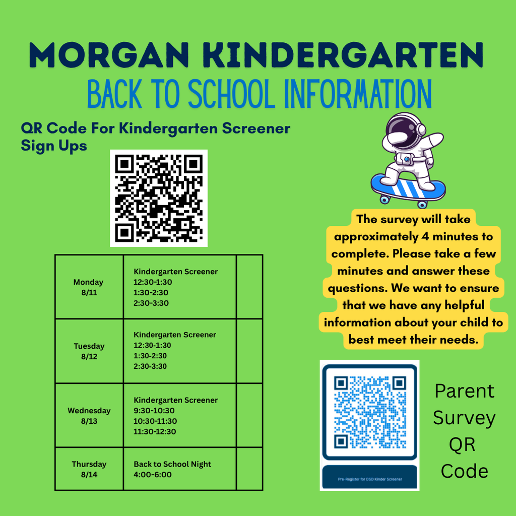 Morgan Back to School Kindergarten