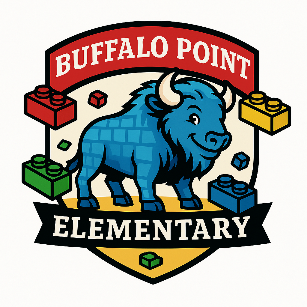 buffalo point logo with a lego-motif