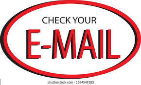 a circle asking families to check their emails