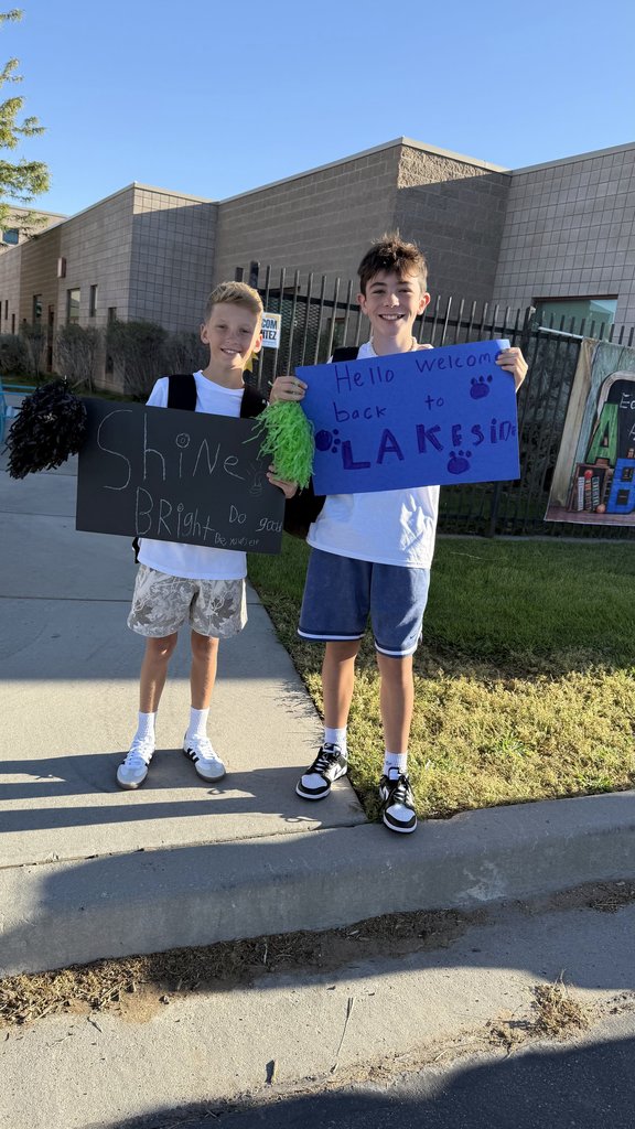 Students on their first day back to school.