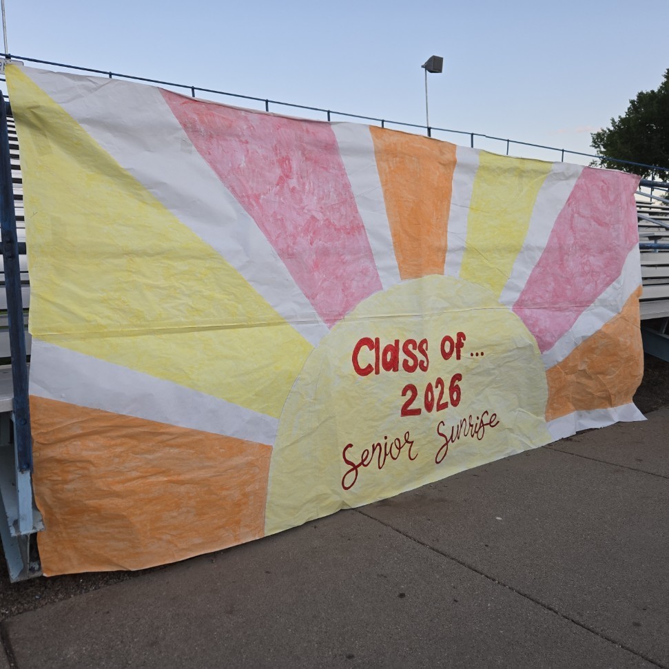 banner stating Class of 2026 senior sunset