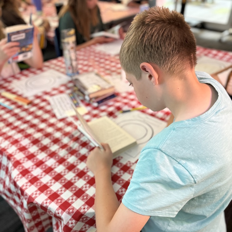 a student reading