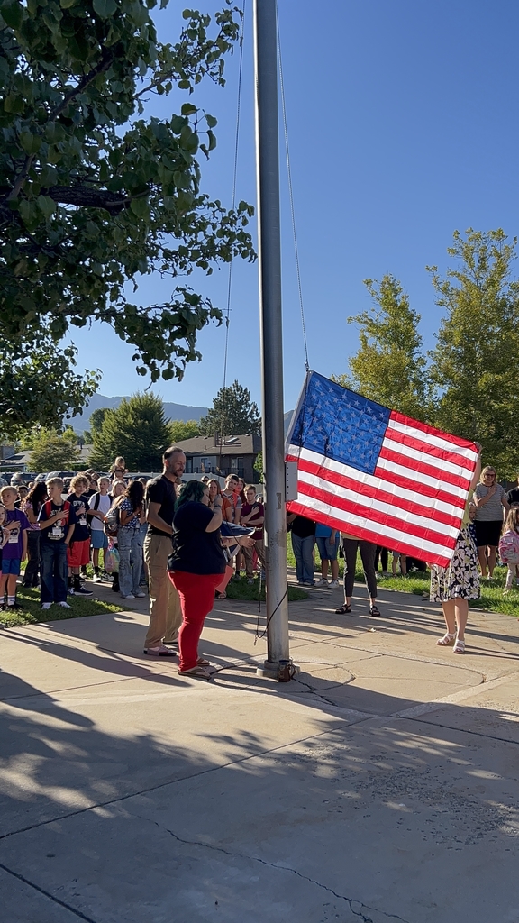 Meadowbrook Staff and Students welcome in the new school year by raising the american flag and saying the pledge of allegiance.