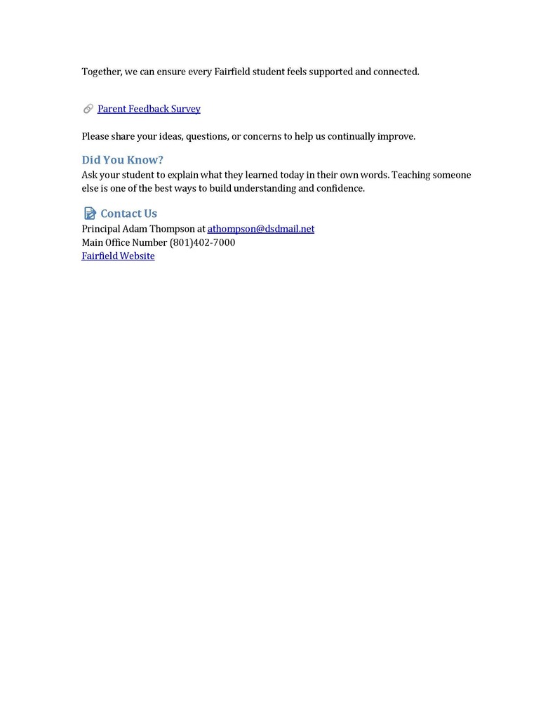 School Newsletter for August 22