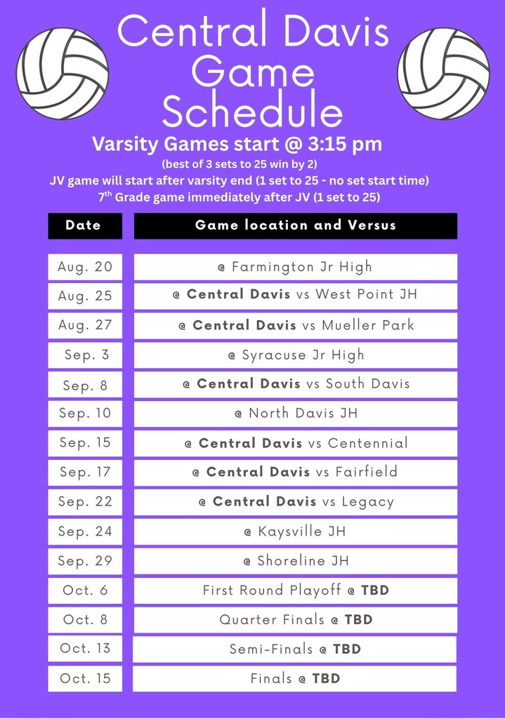 Volleyball Game Schedule
