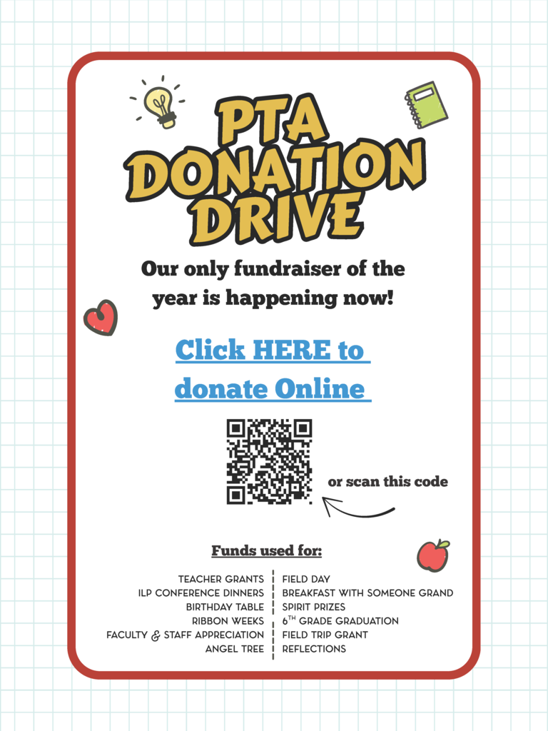 One more day for the PTA Donation Drive- Your support makes the magic happen, so thank you!