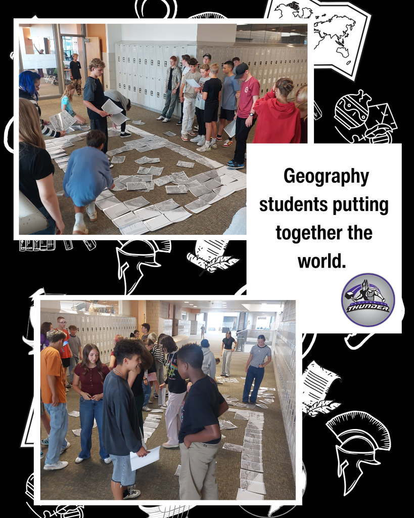 students putting together a map of the world