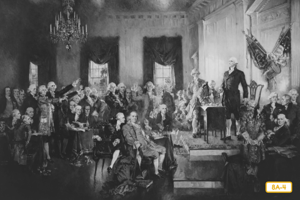 B&W version of constitutional convention painting