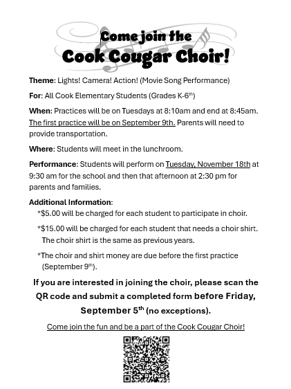 Cook Cougar Choir 2025