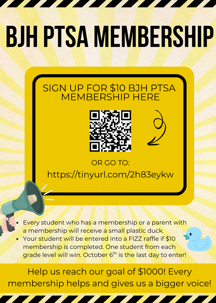 PTA Member Join Here.  Every student will receive a duck and a chance to will a FIIZ gift card.  