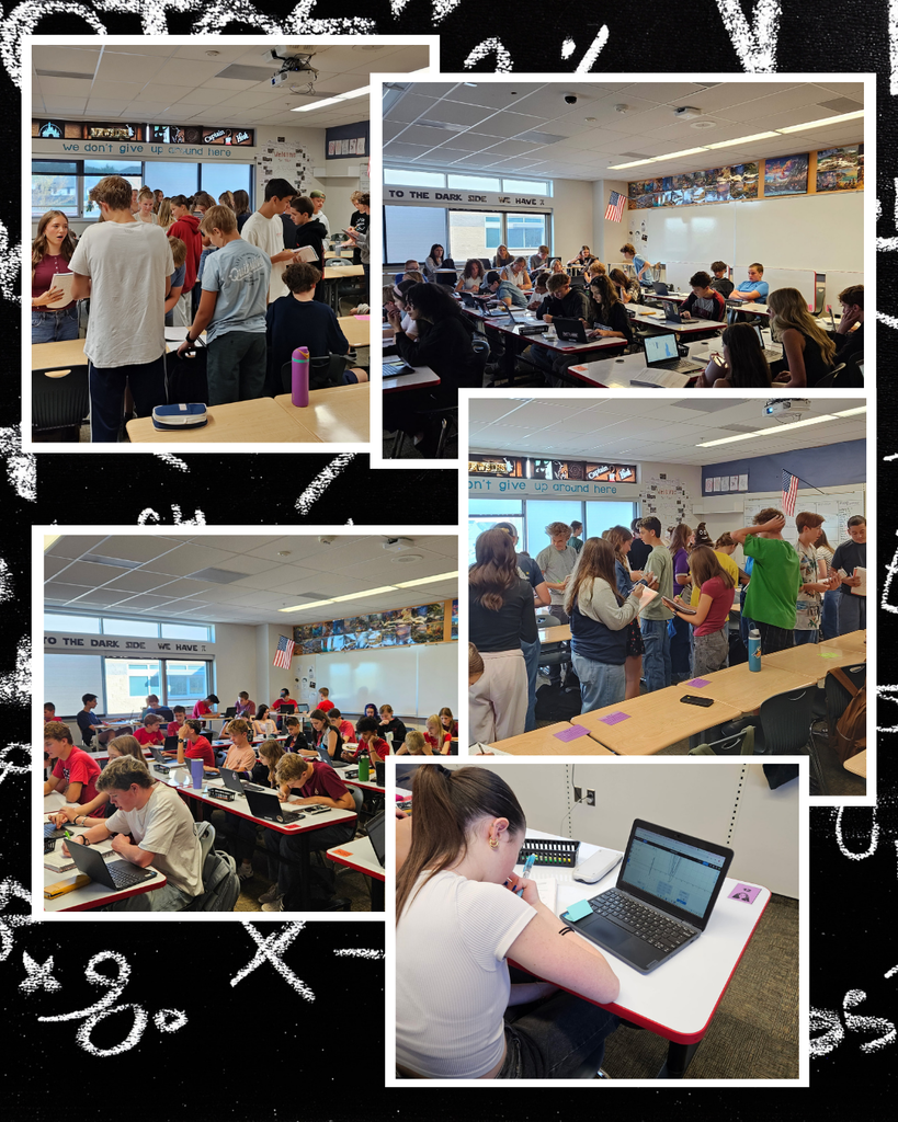 students doing math on computers - graphing - students collecting data with each other