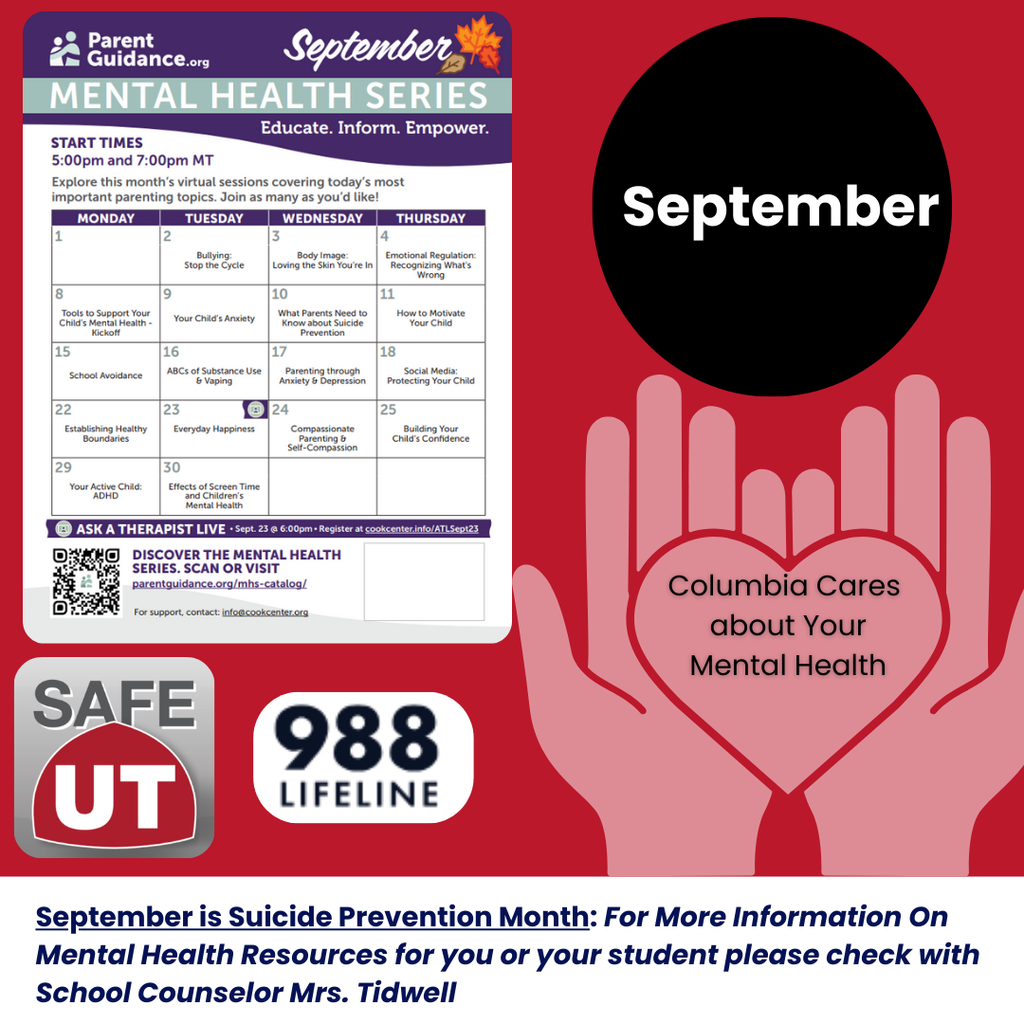 September Mental Health Calendar and Resources