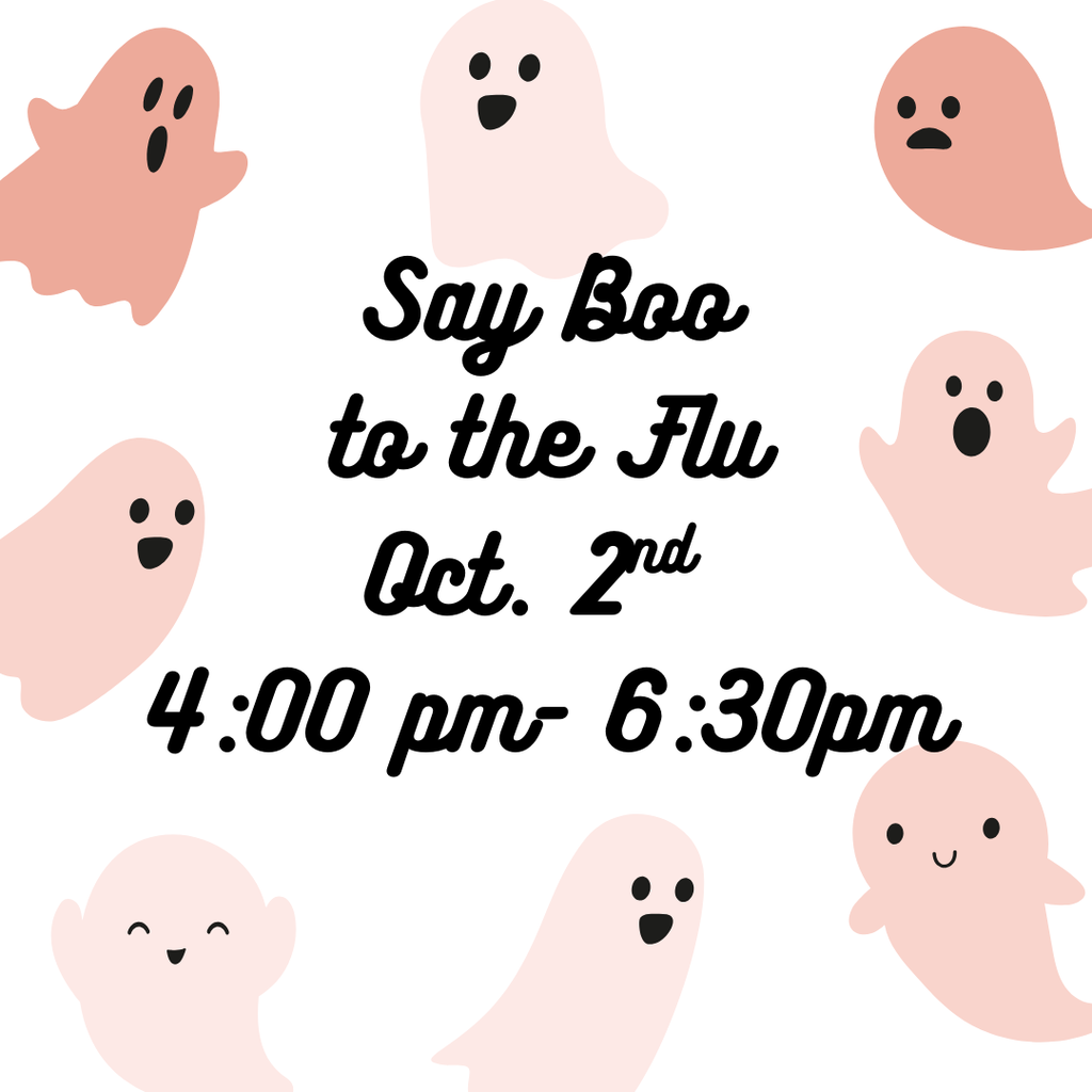 Say Boo to the Flu October 2nd 4:00pm- 6:30 pm at Bluff Ridge Elementary