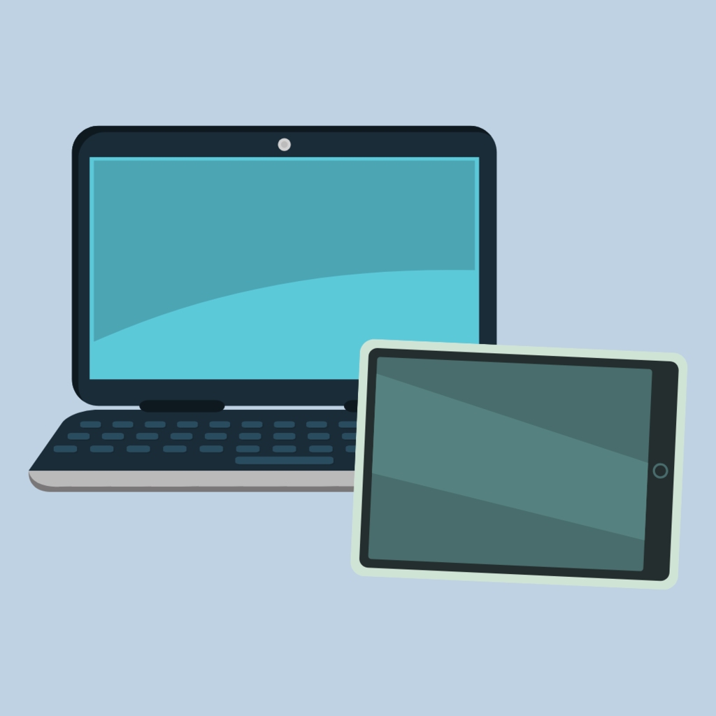 Image of computer and ipad