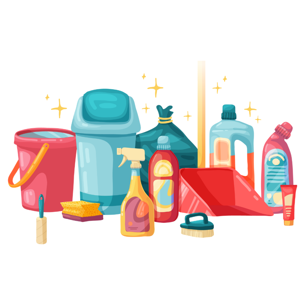 clip art image of cleaning supplies